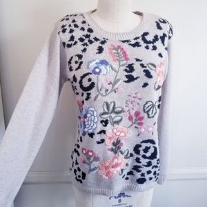 Vintage | Rare Floral Embroidery Cheetah‎ P